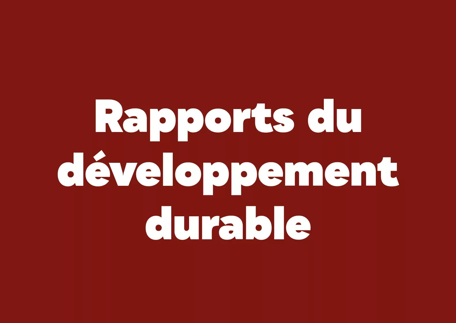 rapport developpement durable